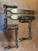 Klassieke deurklinken met schilden, Ophalen of Verzenden, Gebruikt, Koper of Messing, Klink of Kruk