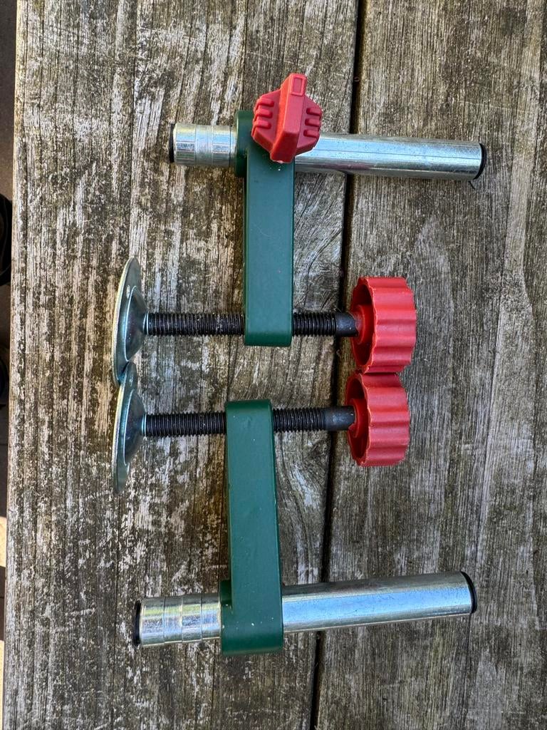 LIDL afkortzaag klemmen (2 stuks), Ophalen of Verzenden, Gebruikt