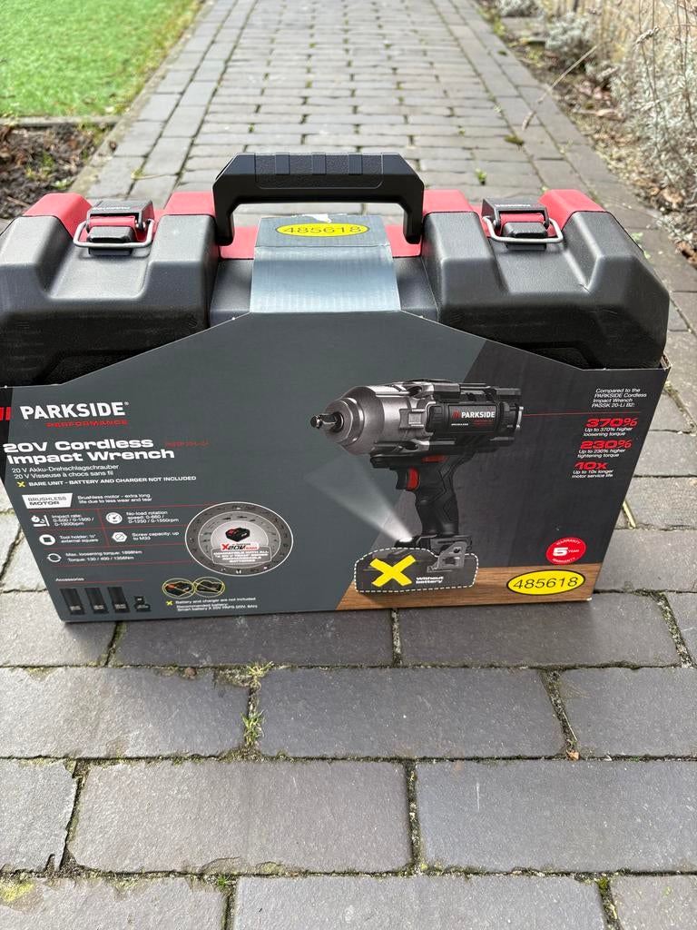 Parkside 20V Accu Slagmoersleutel - Nieuw in Koffer, Doe-het-zelf en Verbouw, Gereedschap | Boormachines, Ophalen of Verzenden