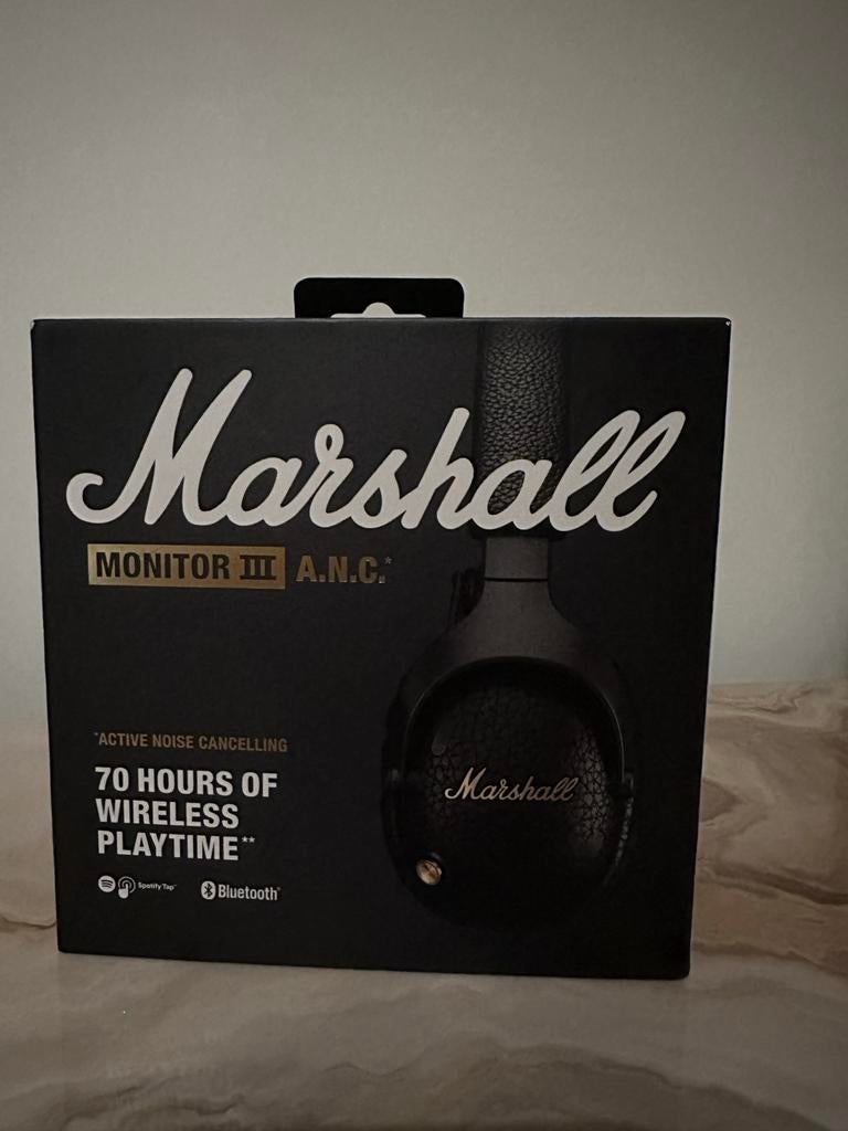 Marshall Monitor III A.N.C. Koptelefoon Zwart, Ophalen of Verzenden, Zo goed als nieuw