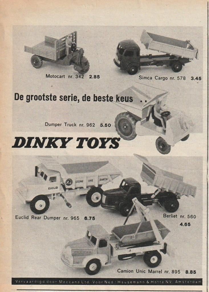Retro reclame 1959 Dinky Toys speelgoed Simca Cargo auto, Verzenden, Overige typen
