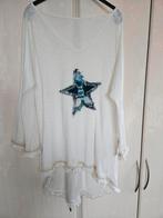 Mooie witte top lange mouw met ster maat 42, Wit, Maat 42/44 (L), Ophalen of Verzenden, Zo goed als nieuw