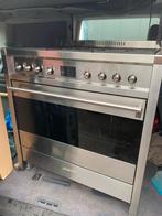 Smeg 6-pits fornuis en oven met RVS afzuigkap, 90cm, Ophalen, 60 cm of meer, Grill, Zo goed als nieuw