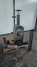 Houtkachel Malmö met enkelwandige 150mm rookkanalen, Ophalen, Gebruikt, Vrijstaande haard, Houthaard