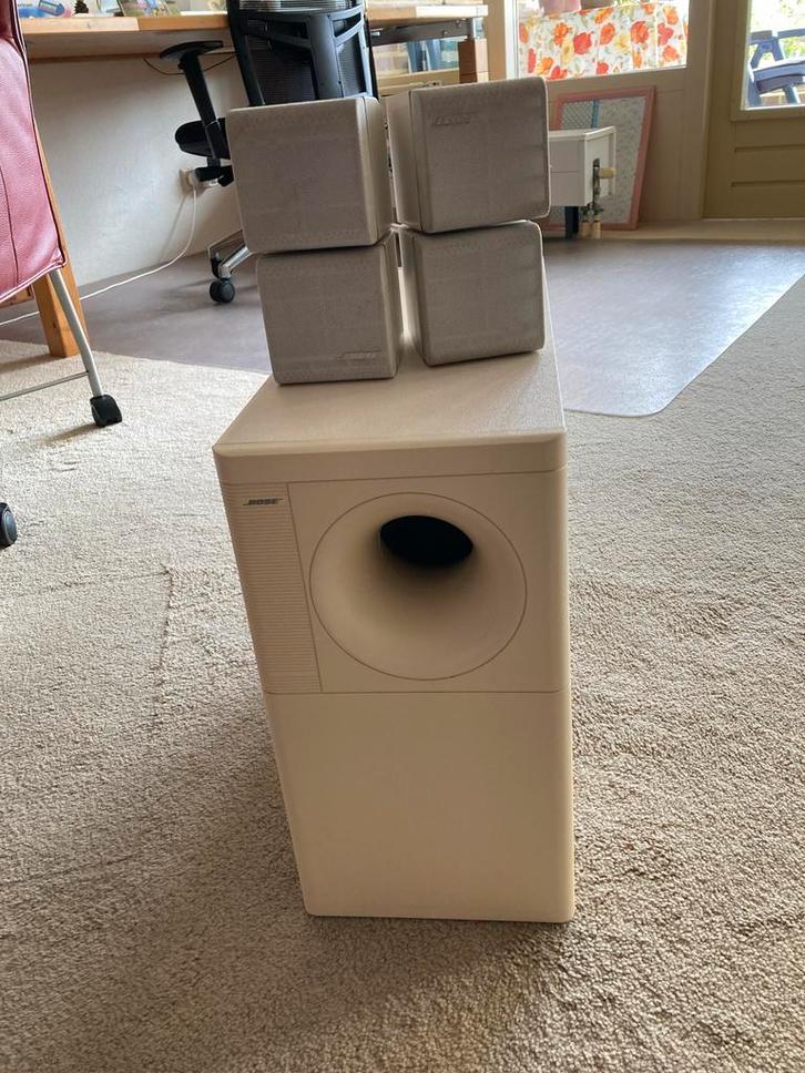 Bose Acoustimass 5 Series II Speaker Systeem, Audio, Tv en Foto, Luidsprekers, Gebruikt, Front, Rear of Stereo speakers, 120 watt of meer