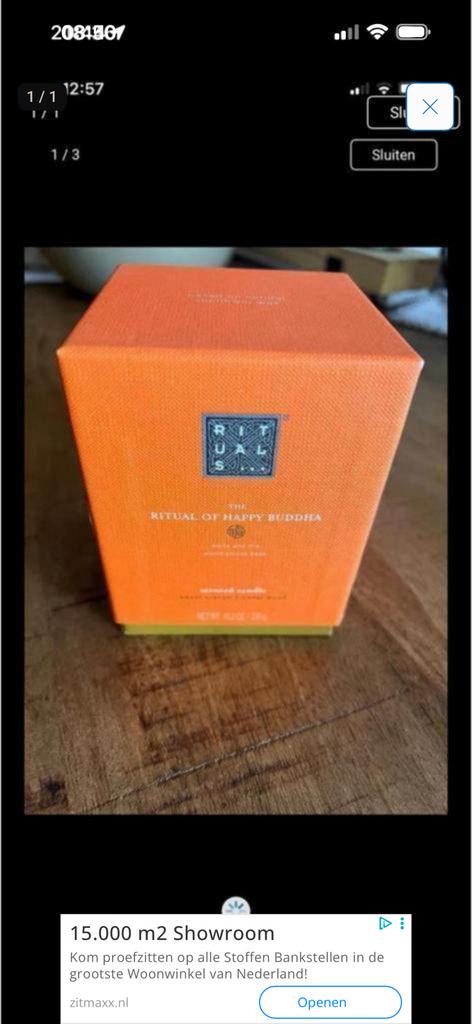 Rituals Happy Buddha Geurkaars, Huis en Inrichting, Woonaccessoires | Kandelaars en Kaarsen, Ophalen of Verzenden, Nieuw, Overige materialen