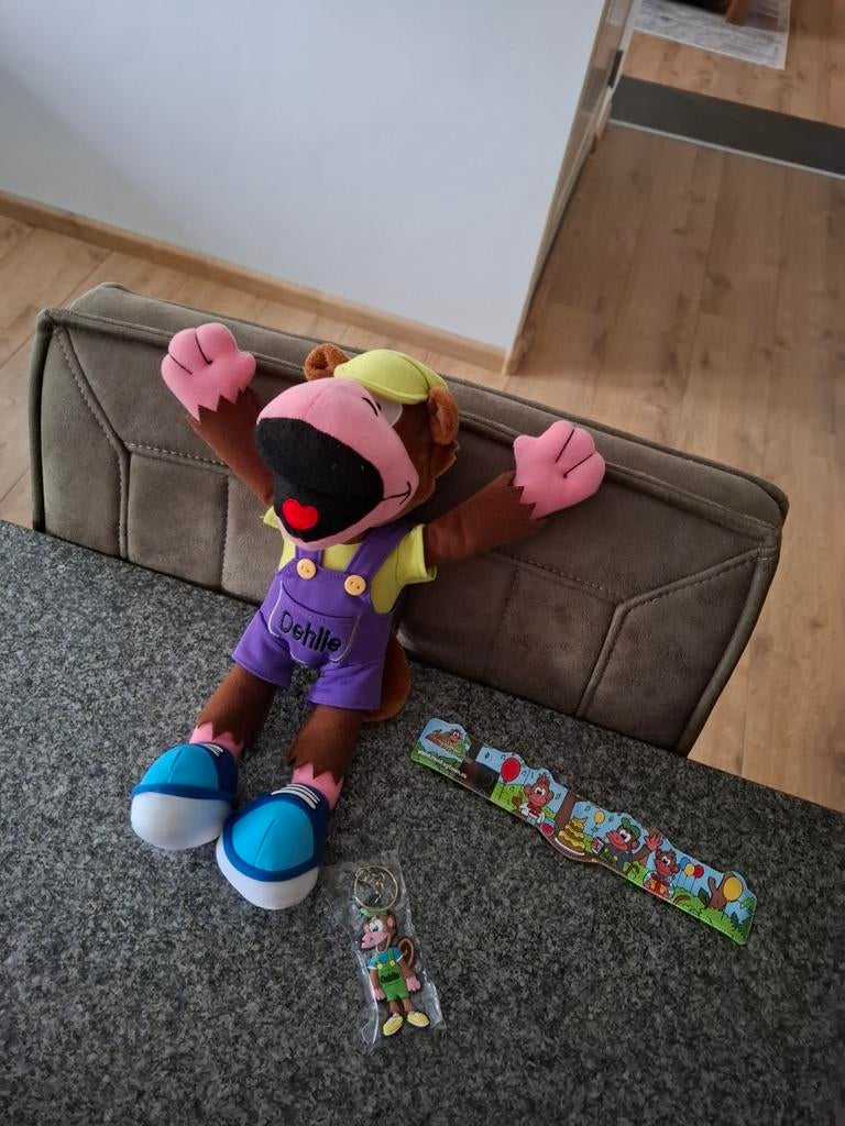 Oehlie knuffel, sleutelhanger en armband set, Kinderen en Baby's, Speelgoed | Knuffels en Pluche, Zo goed als nieuw, Overige typen