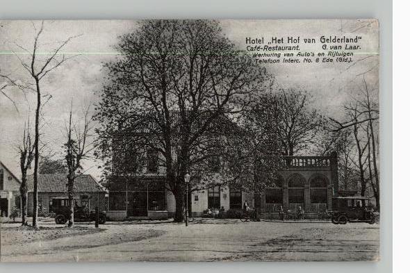 Hotel Het Hof v Gelderland Verhuring auto's+Fietsen TOPKAART, Verzenden, Voor 1920, Gelderland