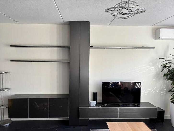 Wandmeubel Banzbord, antraciet h2,65m x b3,75m, Huis en Inrichting, Kasten | Wandmeubels, Gebruikt, 200 cm of meer, 25 tot 50 cm