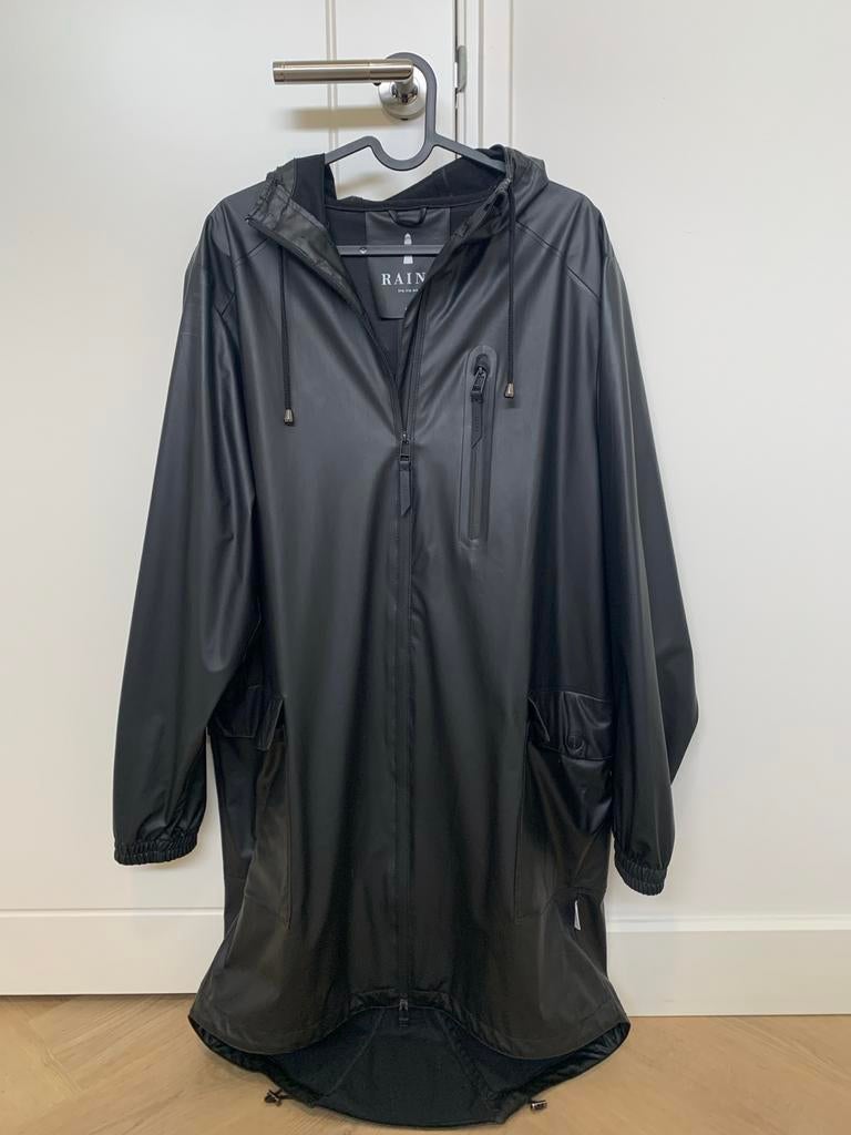 Zwarte Rains Regenjas - Maat XS/S, Ophalen of Verzenden, Zo goed als nieuw, Maat 34 (XS) of kleiner, Zwart