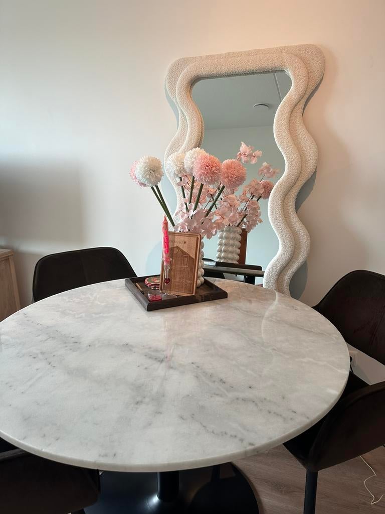 Eettafel rond Marmer - 105cm, Huis en Inrichting, Tafels | Eettafels, 100 tot 150 cm, Rond, Ophalen of Verzenden, Zo goed als nieuw