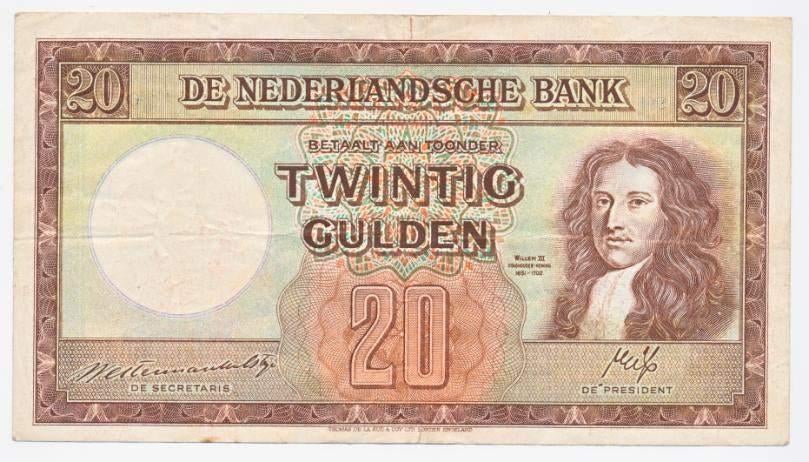 Nederland 20 Gulden 1945 Stadshouder Willem 3