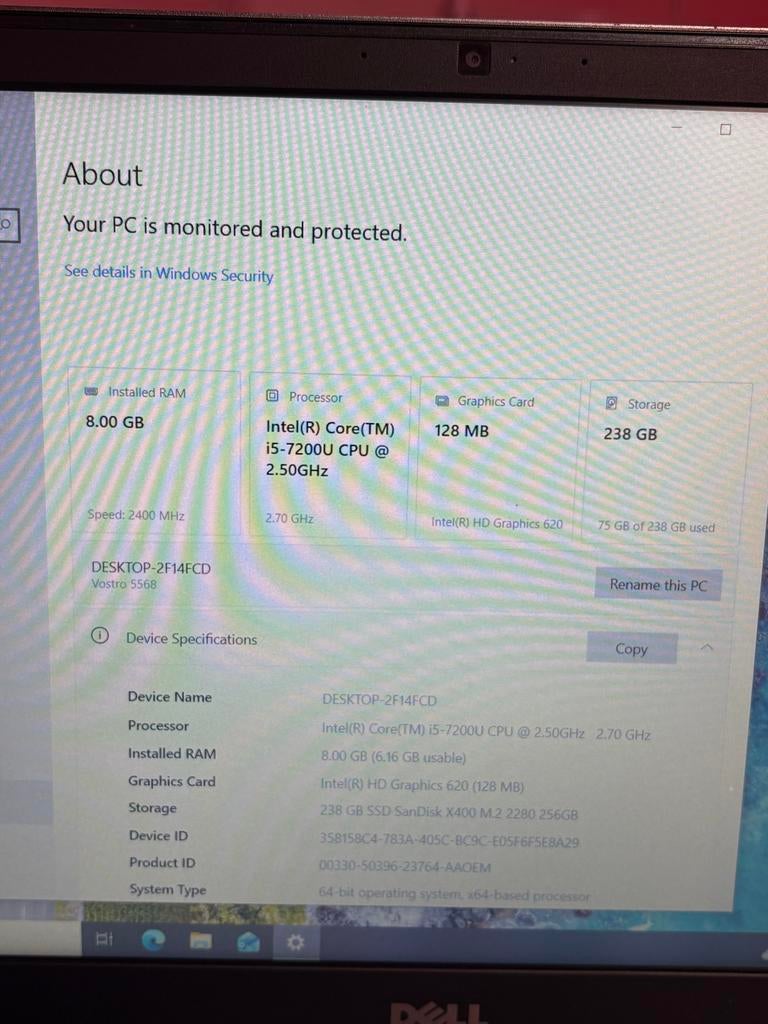 Dell Vostro 5568 laptop, Ophalen, Gebruikt, 2 tot 3 Ghz, 8 GB