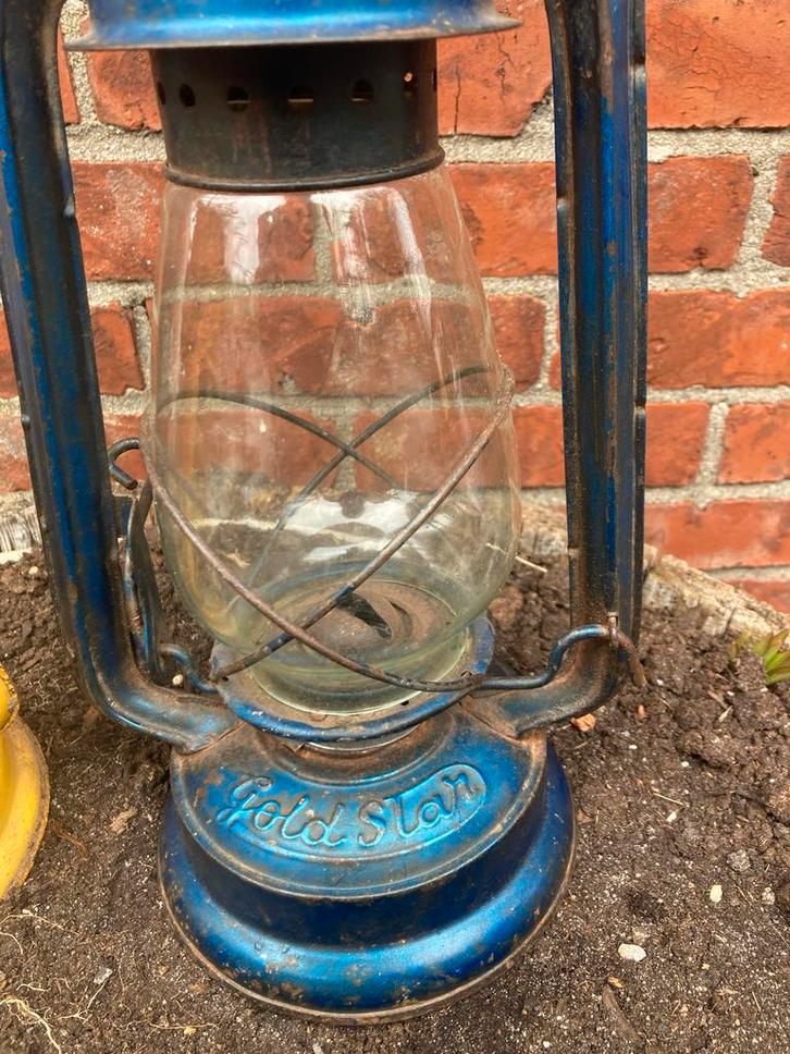 Twee oude boerderij olielampen uit Zeeland, Antiek en Kunst, Antiek | Lampen, Ophalen of Verzenden