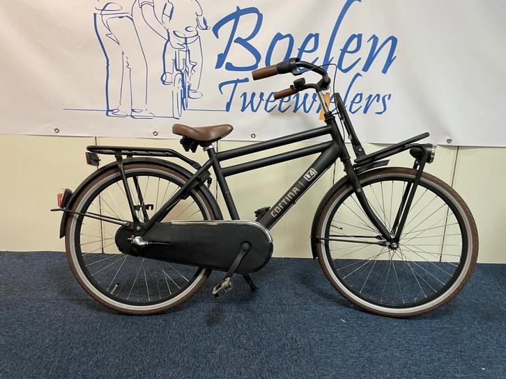Cortina U4 24/42 3v Transportfiets Jongensfiets Mat Zwart, Fietsen en Brommers, Fietsen | Jongens, Zo goed als nieuw, 24 inch