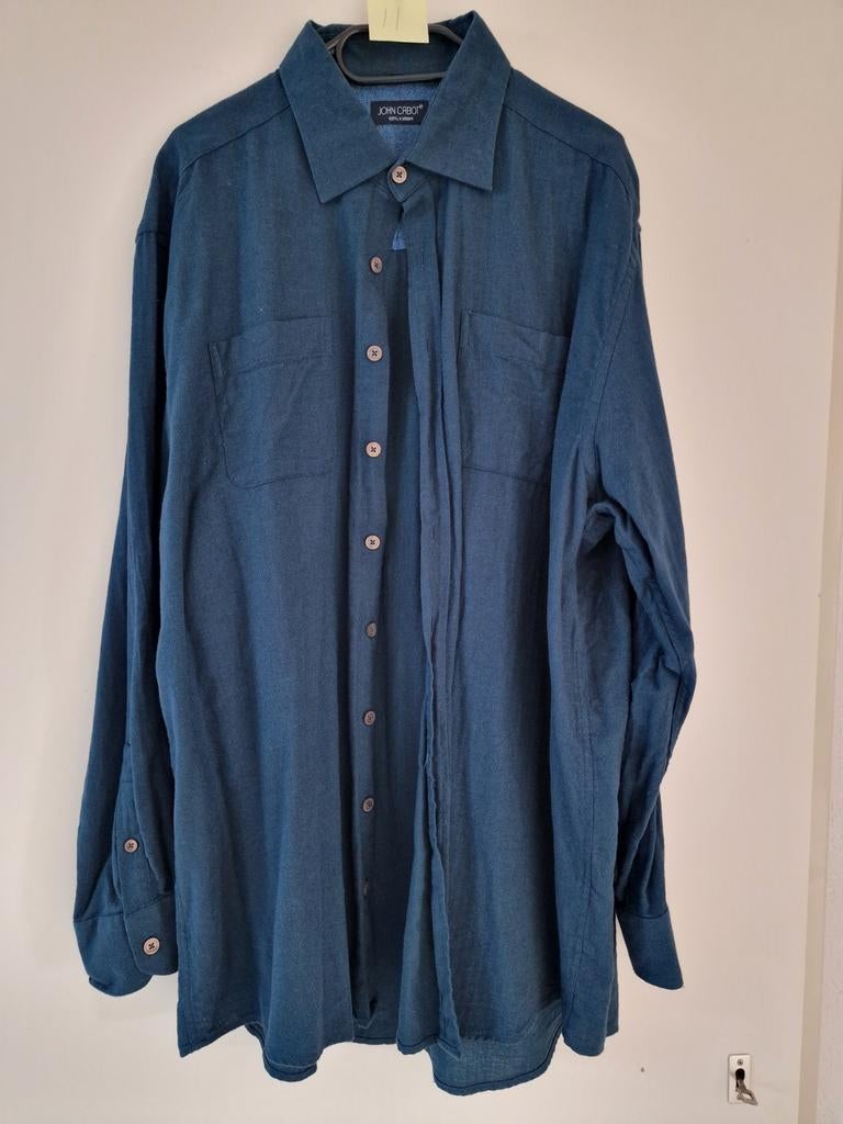 Heren overhemd John Cabot lange mouw maat 45/46 XXL, Blauw, Ophalen of Verzenden, Zo goed als nieuw, Overige halswijdtes