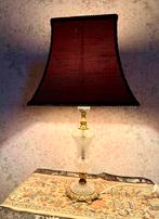 Set van 2 Vintage Tafellampen - Glas en Messing, Huis en Inrichting, Lampen | Tafellampen, Ophalen of Verzenden, Gebruikt, Glas