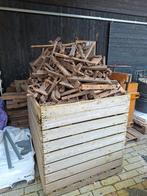 Houten krat vol handgemaakte eiken kapstokken, Gebruikt, Minder dan 100 cm, Hout, Ophalen