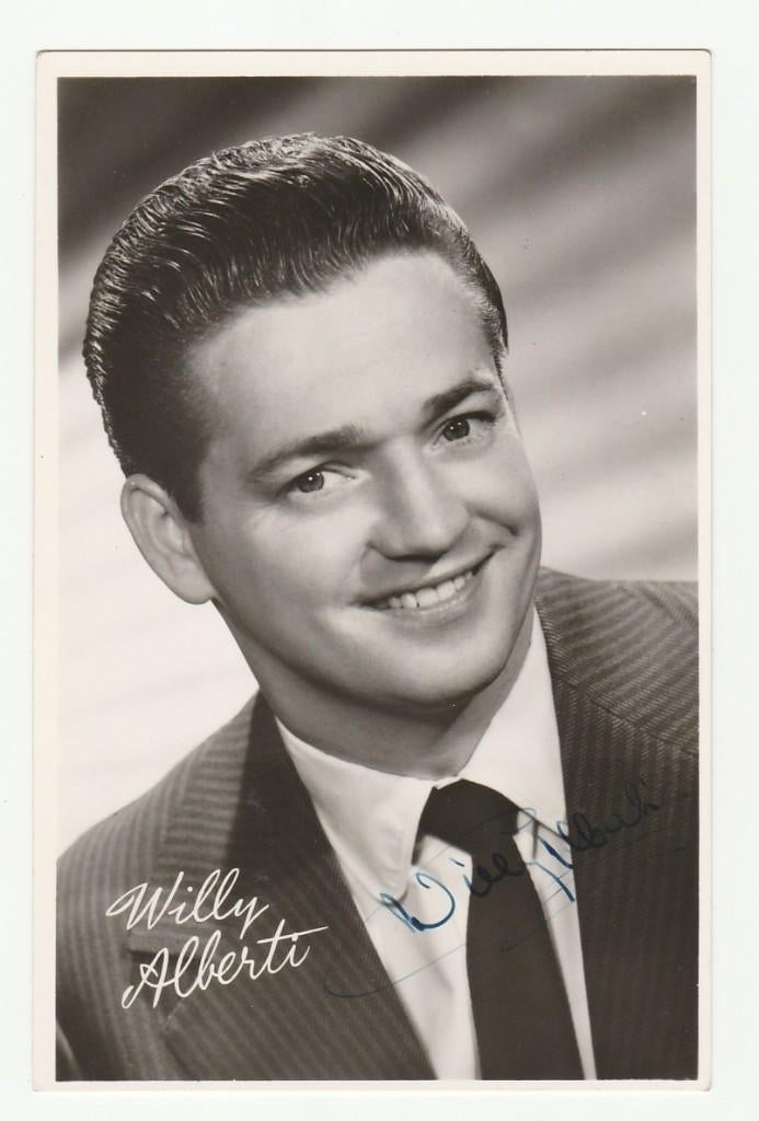 ansicht Willy Alberti (met handtekening), Verzamelen, Muziek, Artiesten en Beroemdheden, Verzenden, Zo goed als nieuw, Foto of Kaart