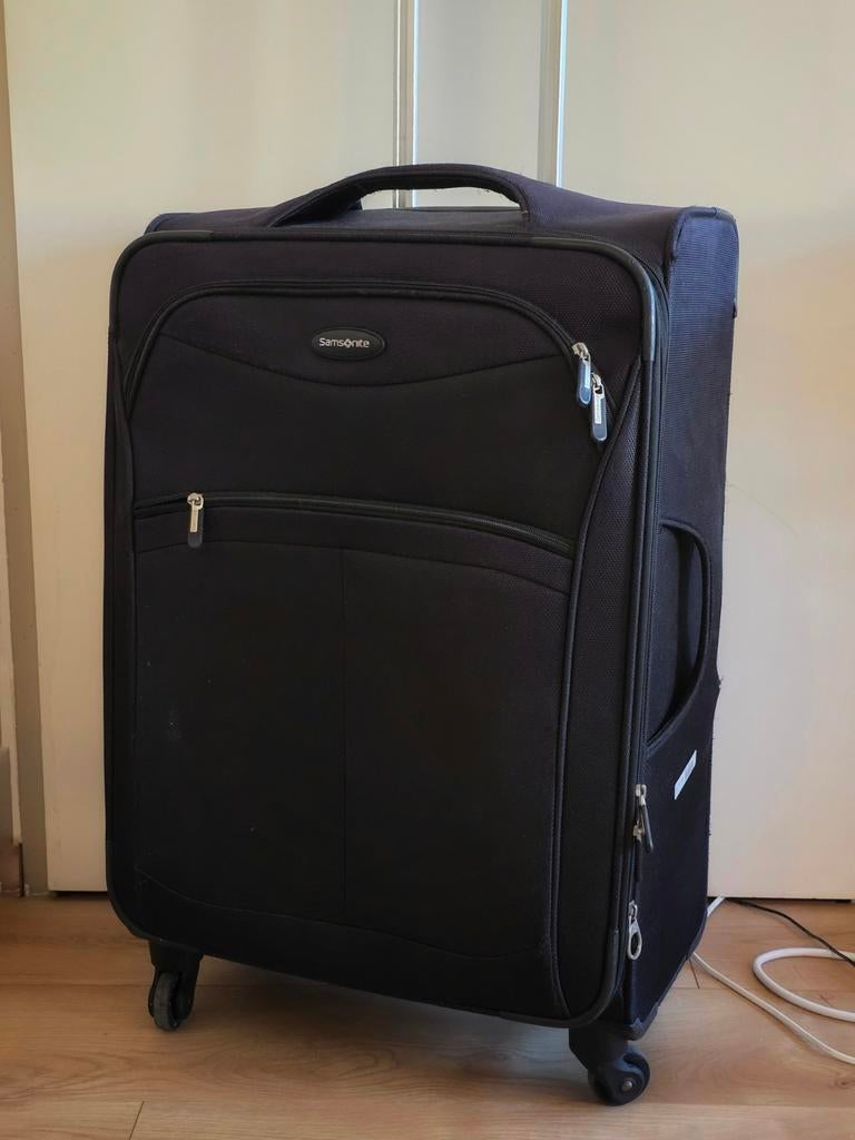 Samsonite Spinner koffer, uitbreidbaar, 74cm, wielen intact, 40 tot 60 cm, Gebruikt, Zwart, Ophalen of Verzenden