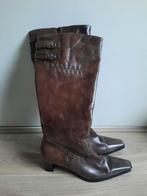 Bruine leren laarzen maat 39, Kleding | Dames, Schoenen, Ophalen, Hoge laarzen, Bruin, Zo goed als nieuw