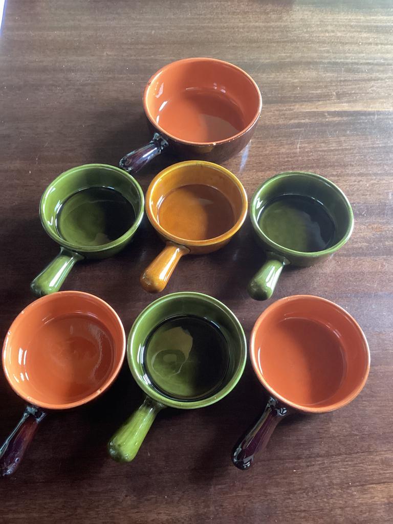 7 Vintage Terracotta Ovenschaaltjes / Soepkommen – Retro, Ophalen, Huis en Inrichting