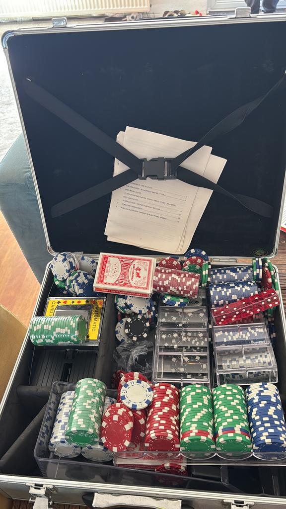 Pokerset in koffer, Ophalen, Zo goed als nieuw