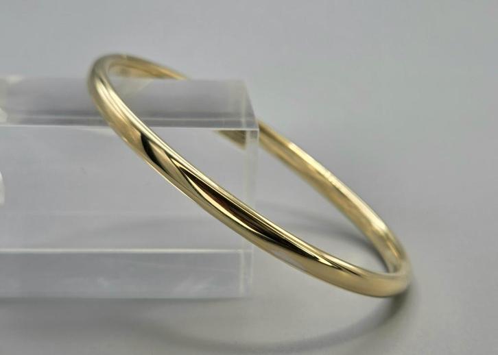 Gouden vintage classic bangle/slavenarmband. 2026/160., Sieraden, Tassen en Uiterlijk, Armbanden, Zo goed als nieuw, Goud, Goud