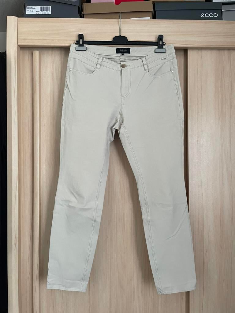 Claudia strater katoenen broek beige zand 38 m, Maat 38/40 (M), Beige, Ophalen of Verzenden, Zo goed als nieuw