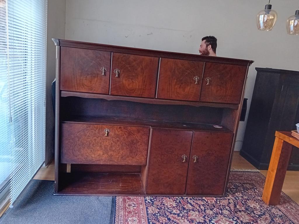 Houten kast in twee delen, Huis en Inrichting, Ophalen, Gebruikt