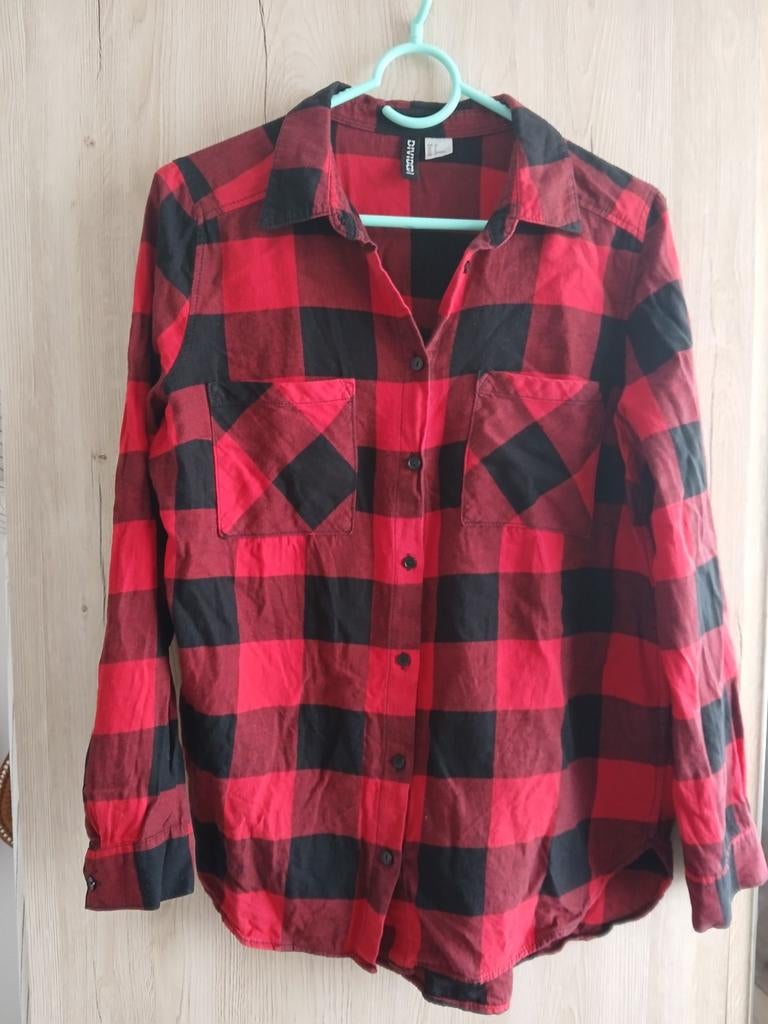 Geblokte houthakkers blouse, Kleding | Dames, Blouses en Tunieken, H&M, Ophalen of Verzenden, Maat 36 (S), Gedragen