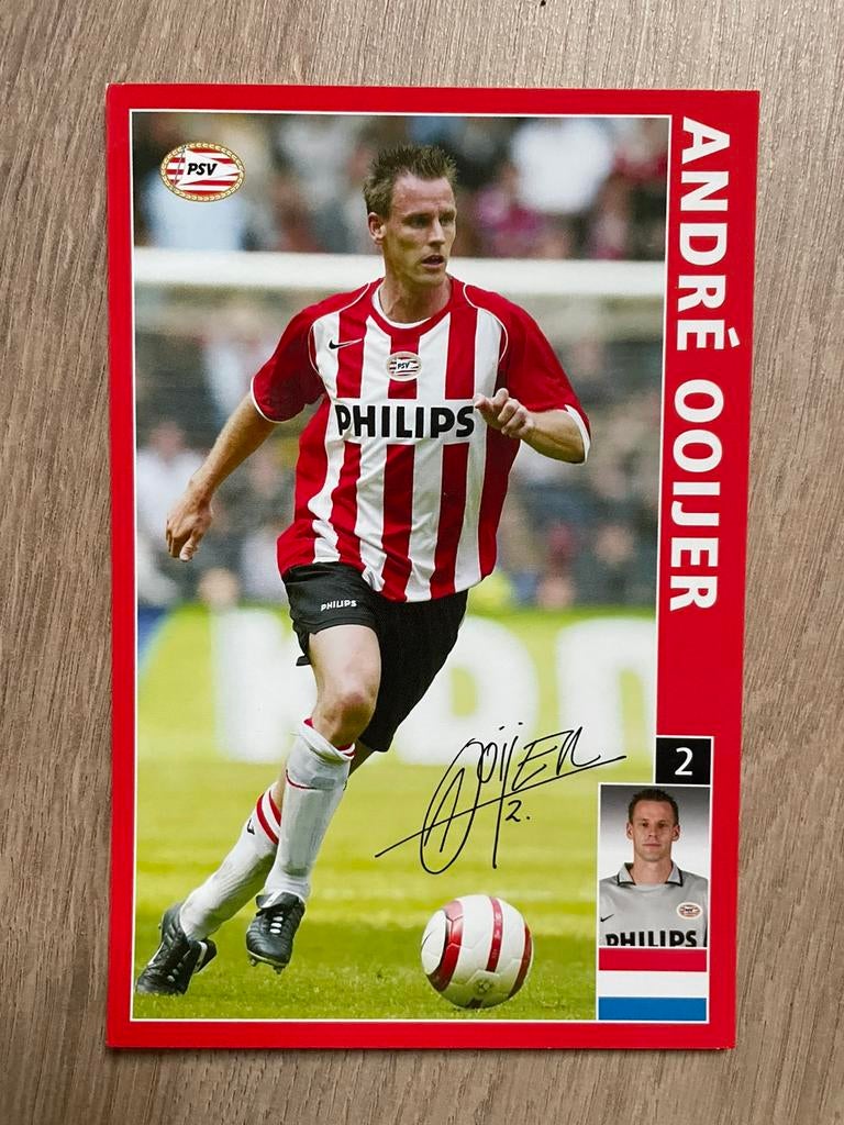 Fotokaart André Ooijer (PSV , Ajax) ., Verzamelen, Sportartikelen en Voetbal, Ophalen of Verzenden, Nieuw, PSV, Spelerskaart