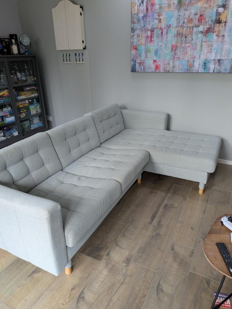 Ikea LANDSKRONA 3-zitsbank met chaise longue, Ophalen, Gebruikt, 125 tot 150 cm, Hoekbank