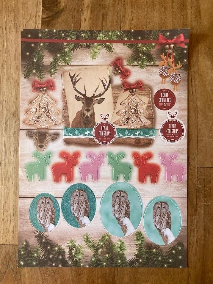 Uitdrukvel Kerst hert rendier uil, Ophalen of Verzenden, Nieuw, Kerst, Knipvel