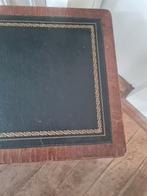 Vintage bijzettafeltje met leren blad, Ophalen of Verzenden