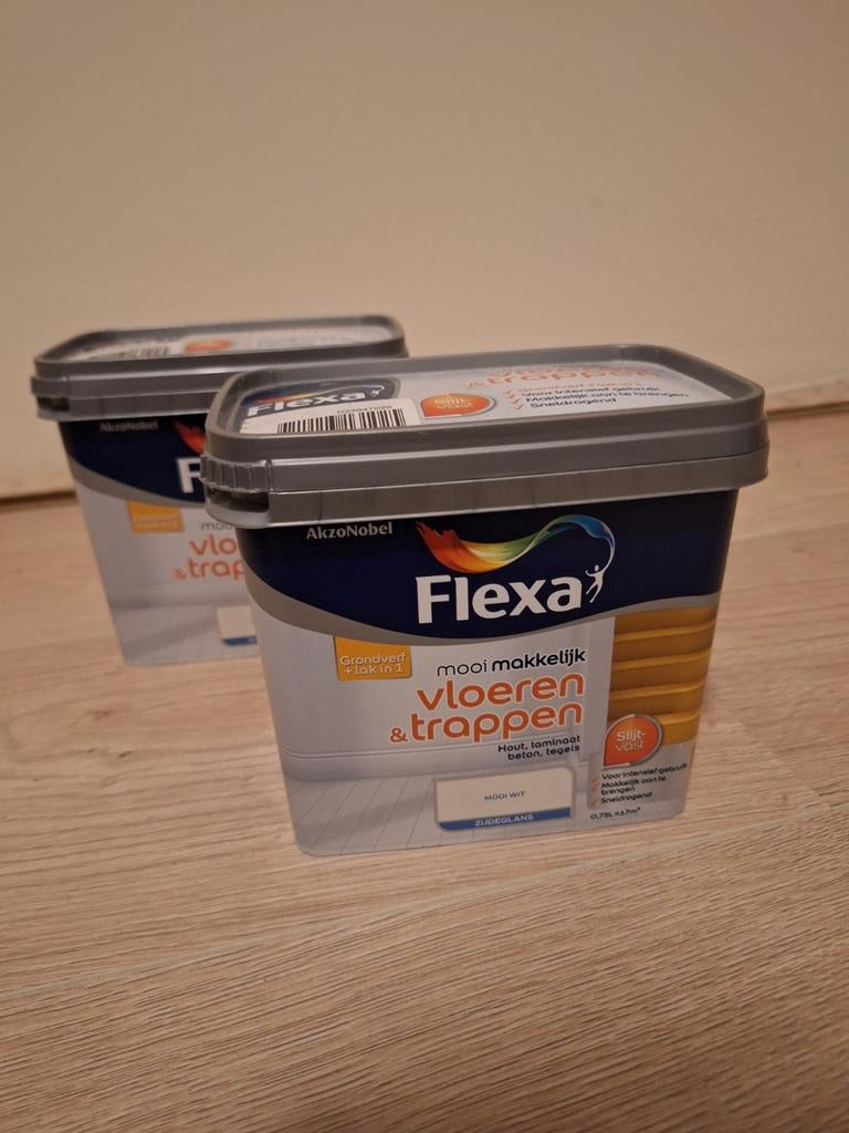 Flexa Mooi Makkelijk trapverf 'mooi wit' zijdeglans 0.75L, Ophalen, Wit, Nieuw, Lak