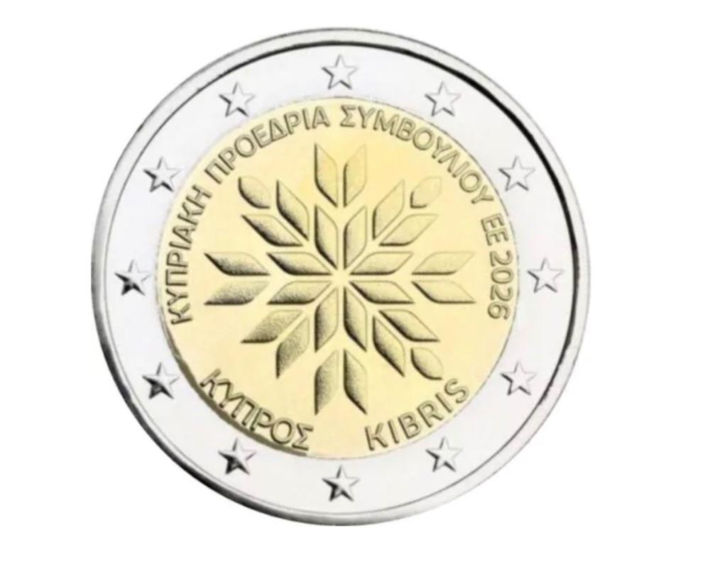 2 euro Cyprus “Voorzitterschap EU’’ UNC 2026, Verzenden, Cyprus, 2 euro, Losse munt