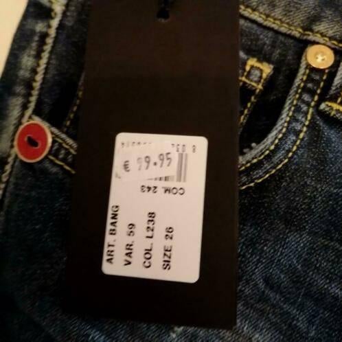 Kocca nieuwe 3/4 (capri) jeans donker blauw + goud 26 34765, Kocca, Blauw, ., Kocca