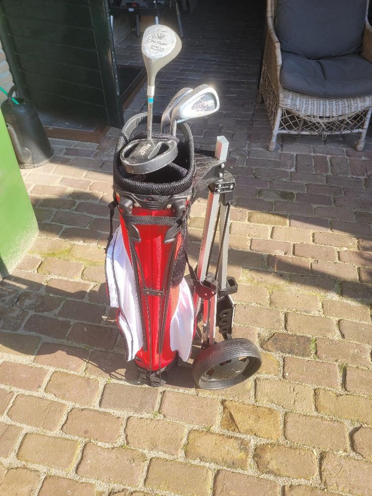 Golfclubs voor linkshandigen incl. Golfkar, Ophalen, Gebruikt, Golfkar, Overige merken