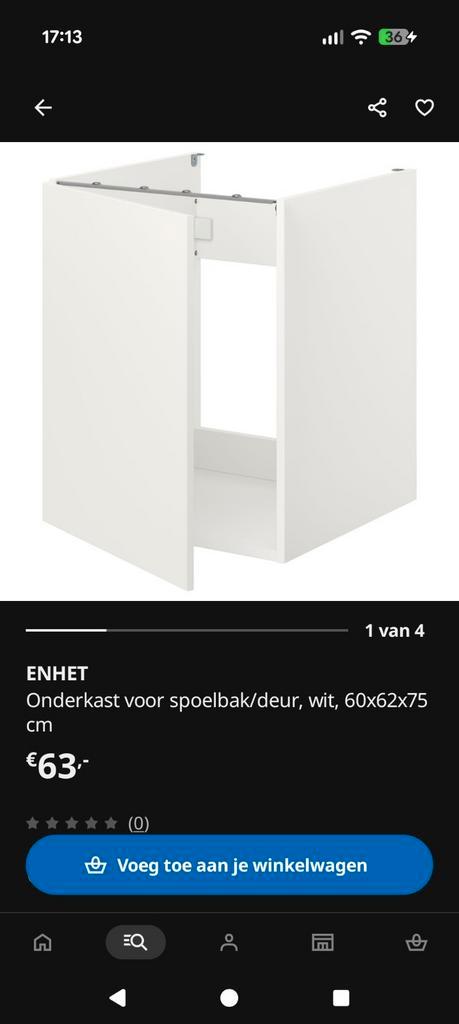 Ikea enhet onderkast wit, Huis en Inrichting, Keuken | Keukenelementen, Nieuw, Minder dan 100 cm, 50 tot 100 cm, 25 tot 50 cm