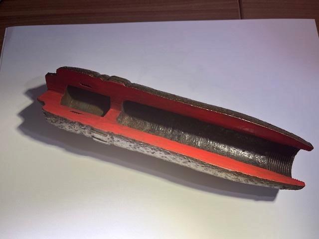 WW-2 Doorsnede van 5 cm Flak 41 Explosieve Granaat, schaars, Verzamelen, Militaria | Tweede Wereldoorlog, Ophalen of Verzenden