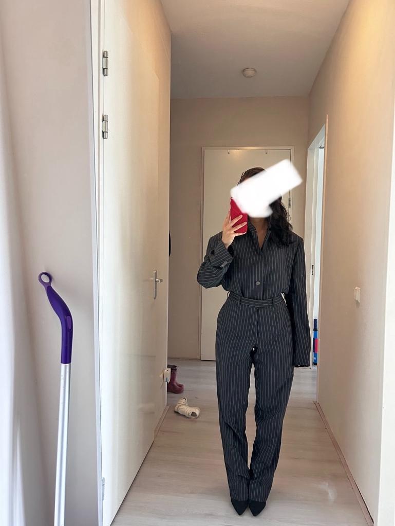 Mugler pak, Maat 38/40 (M), Kostuum of Pak, Blauw, Ophalen of Verzenden