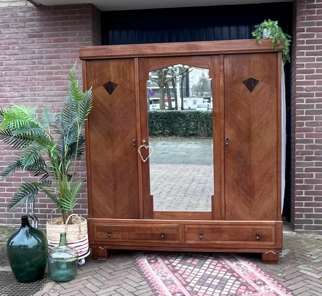Mooie ruime brocante kledingkast, 200 cm of meer, 150 tot 200 cm, Ophalen of Verzenden, Zo goed als nieuw