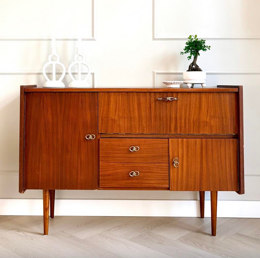 ️️♥️ Vintage dressoir kast tv-meubel teak jaren 60 retro, Ophalen, Zo goed als nieuw, 25 tot 50 cm