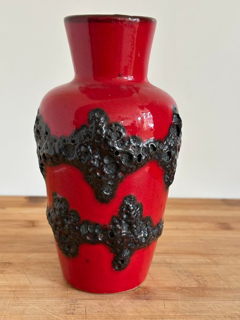 West-Duits Fat Lava vaas, rood, 15 cm, Ophalen