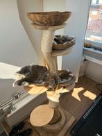 Katten krabpaal met teak schalen., Ophalen, Zo goed als nieuw