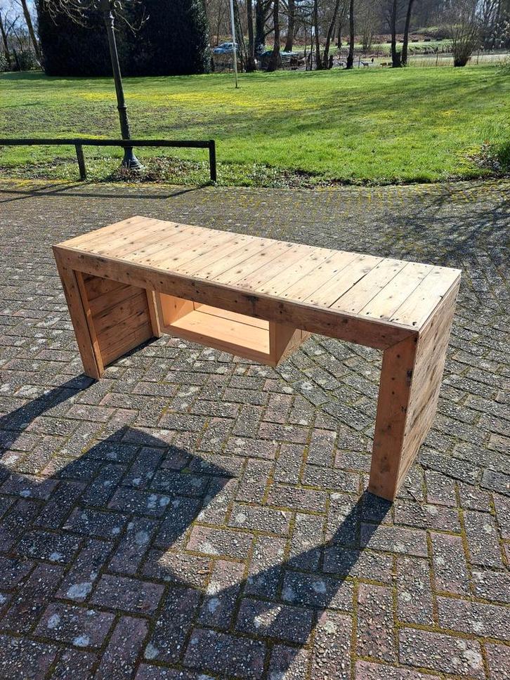Unieke sloophouten tv-kast - 153x50x66 cm, Huis en Inrichting, Kasten | Televisiemeubels, Gebruikt, Minder dan 100 cm, 150 tot 200 cm