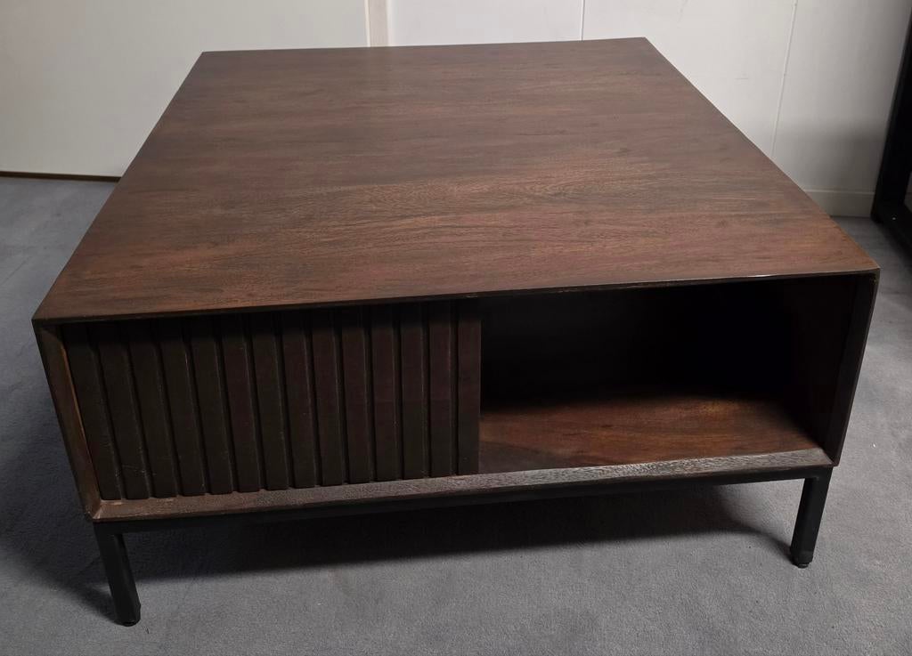 Vierkante salontafel Madison bruin 80 cm., Madison, Vierkant, 50 tot 100 cm, Zo goed als nieuw