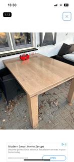 Mooie massief eiken tafel., Ophalen, 100 tot 150 cm, Eikenhout, 200 cm of meer
