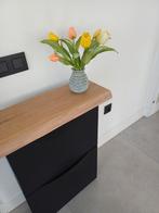 4x IKEA Trones schoenenkast zwart, z.g.a.n. met houten plank, Huis en Inrichting, Ophalen, Zo goed als nieuw, Landelijk industrieel